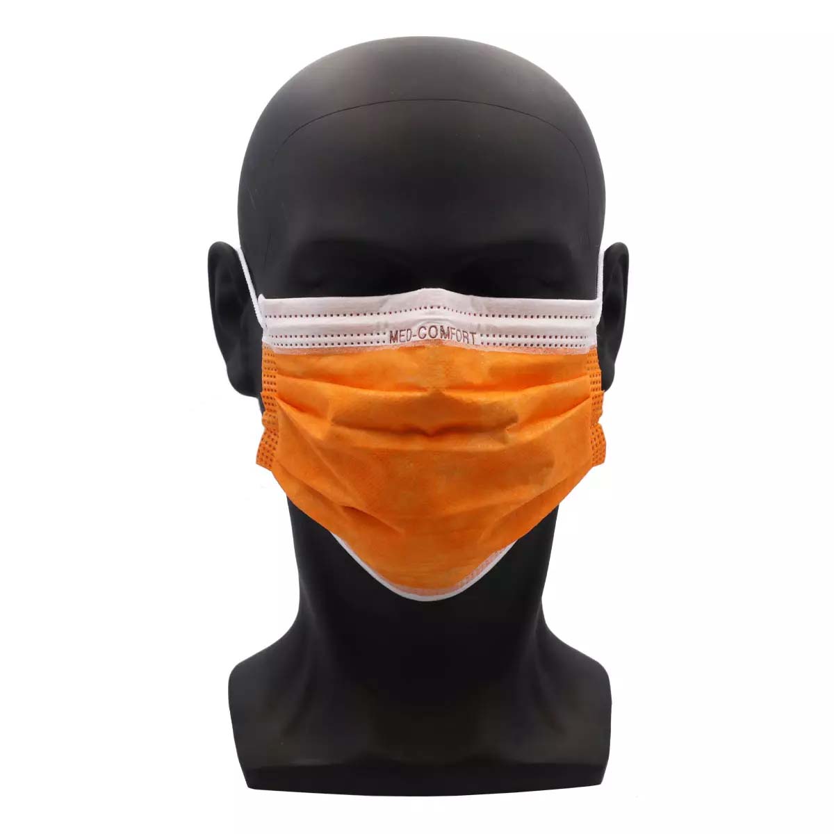 Farbige OP-Maske, orange, Typ IIR, 3-Lagig, latexfrei, 50 Stück, Einwegmaske, Medizinischer Mundschutz, MNS, Mund-Nasenschutz, Einmalmaske, Schutzmaske, Med-Comfort