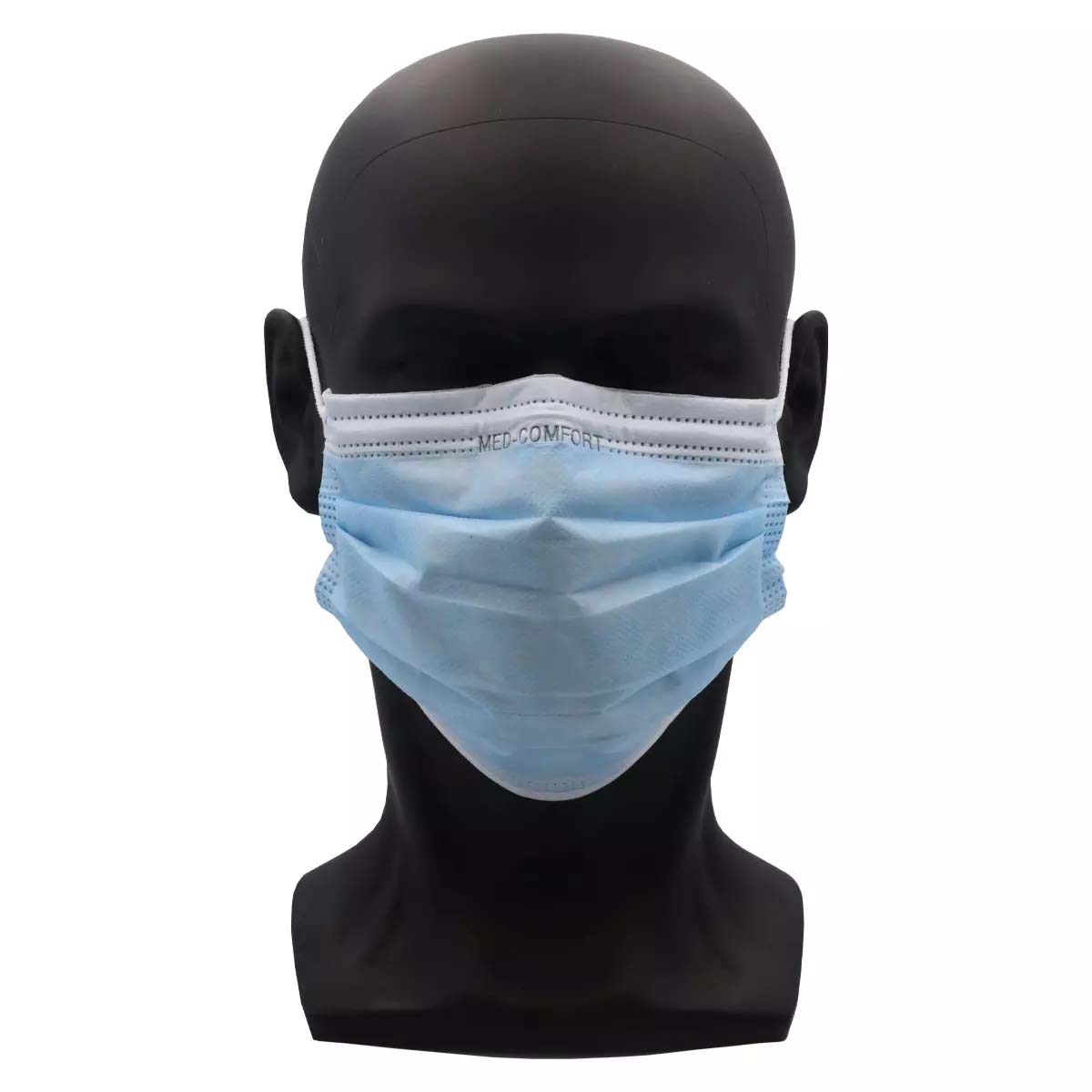 Farbige OP-Maske, blau, Typ IIR, 3-Lagig, latexfrei, 50 Stück, Einwegmaske, Medizinischer Mundschutz, MNS, Mund-Nasenschutz, Einmalmaske, Schutzmaske, Med-Comfort