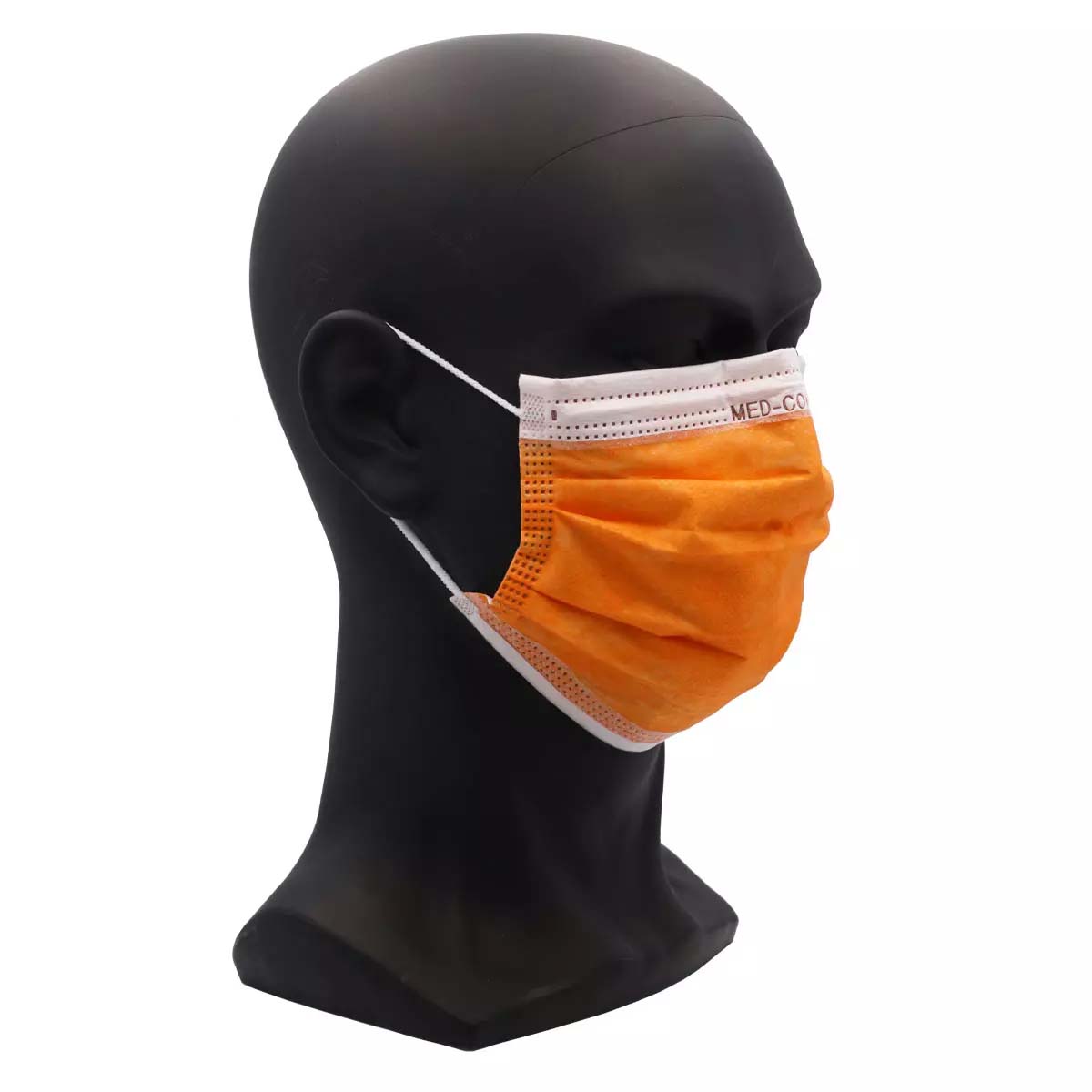 Farbige OP-Maske, orange, Typ IIR, 3-Lagig, latexfrei, 50 Stück, Einwegmaske, Medizinischer Mundschutz, MNS, Mund-Nasenschutz, Einmalmaske, Schutzmaske, Med-Comfort