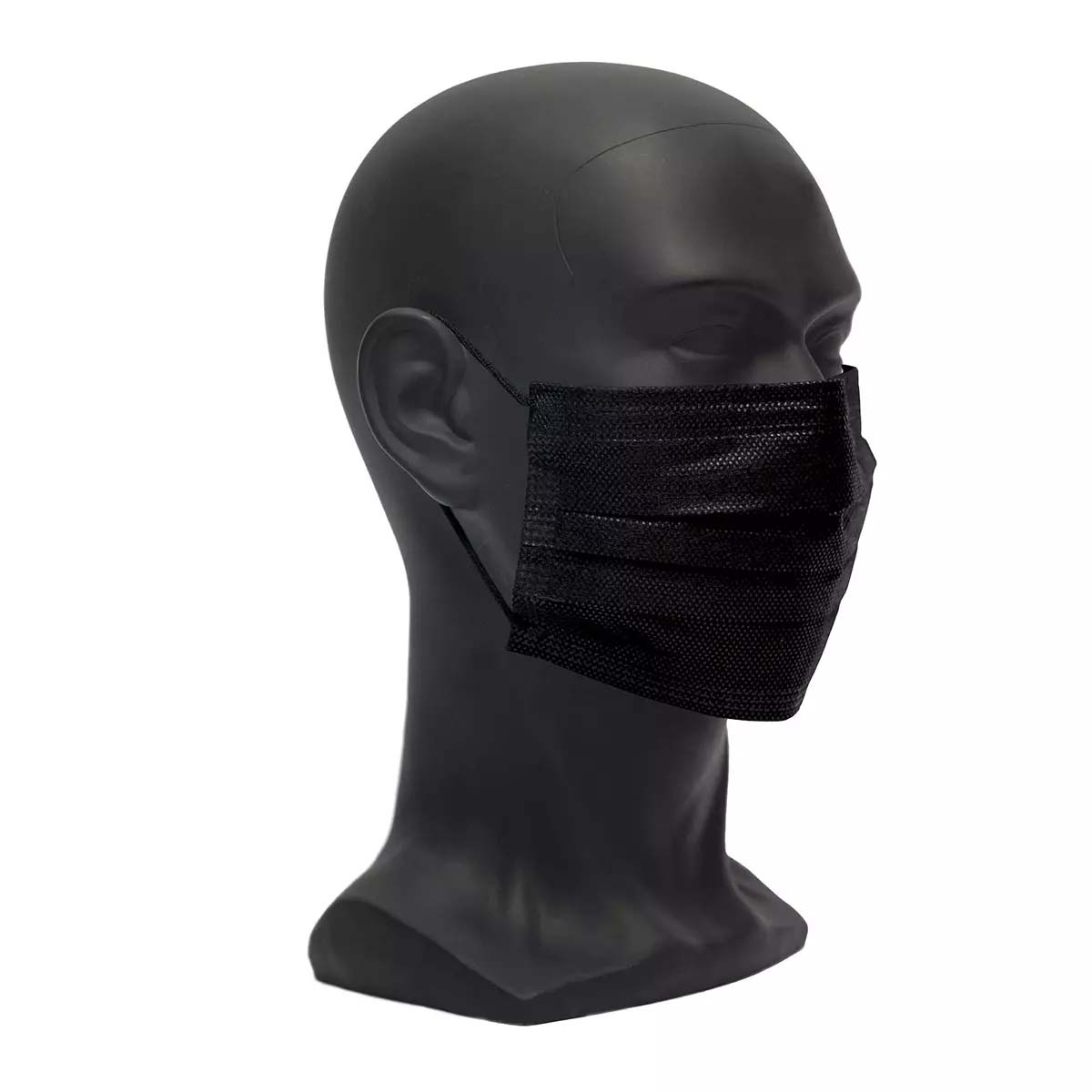 Farbige OP-Maske, schwarz, black, Typ IIR, 4-Lagig, latexfrei, 50 Stück, Einwegmaske, Medizinischer Mundschutz, MNS, Mund-Nasenschutz, Einmalmaske, Schutzmaske, Med-Comfort