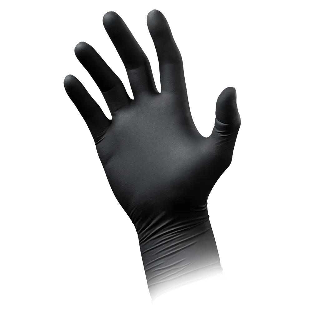 Latexhandschuhe mit Überlänge schwarz, Größe S, puderfrei, Black 300 Latex