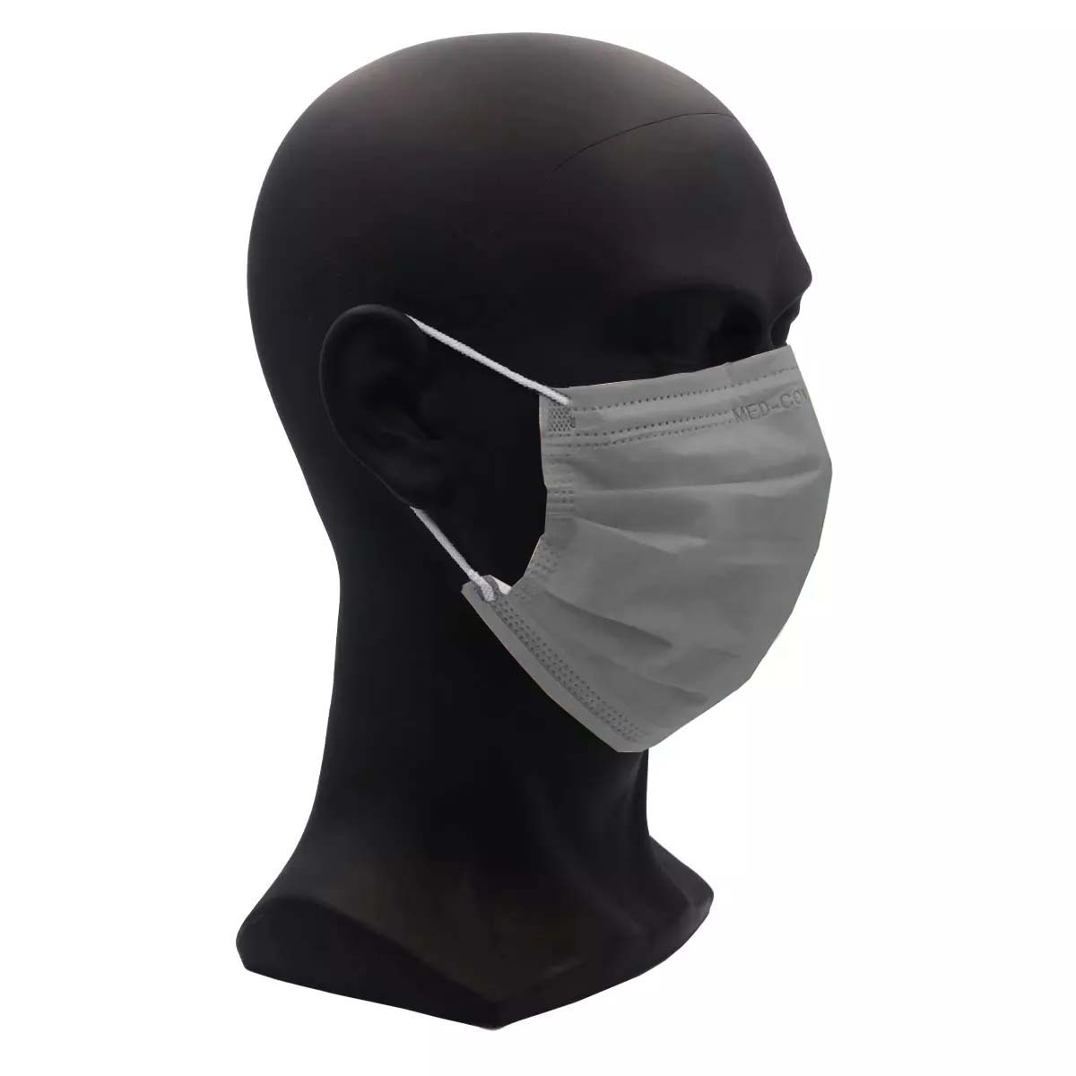 Farbige OP-Maske, platinum, grau, Typ IIR, 4-Lagig, latexfrei, 50 Stück, Einwegmaske, Medizinischer Mundschutz, MNS, Mund-Nasenschutz, Einmalmaske, Schutzmaske, Med-Comfort