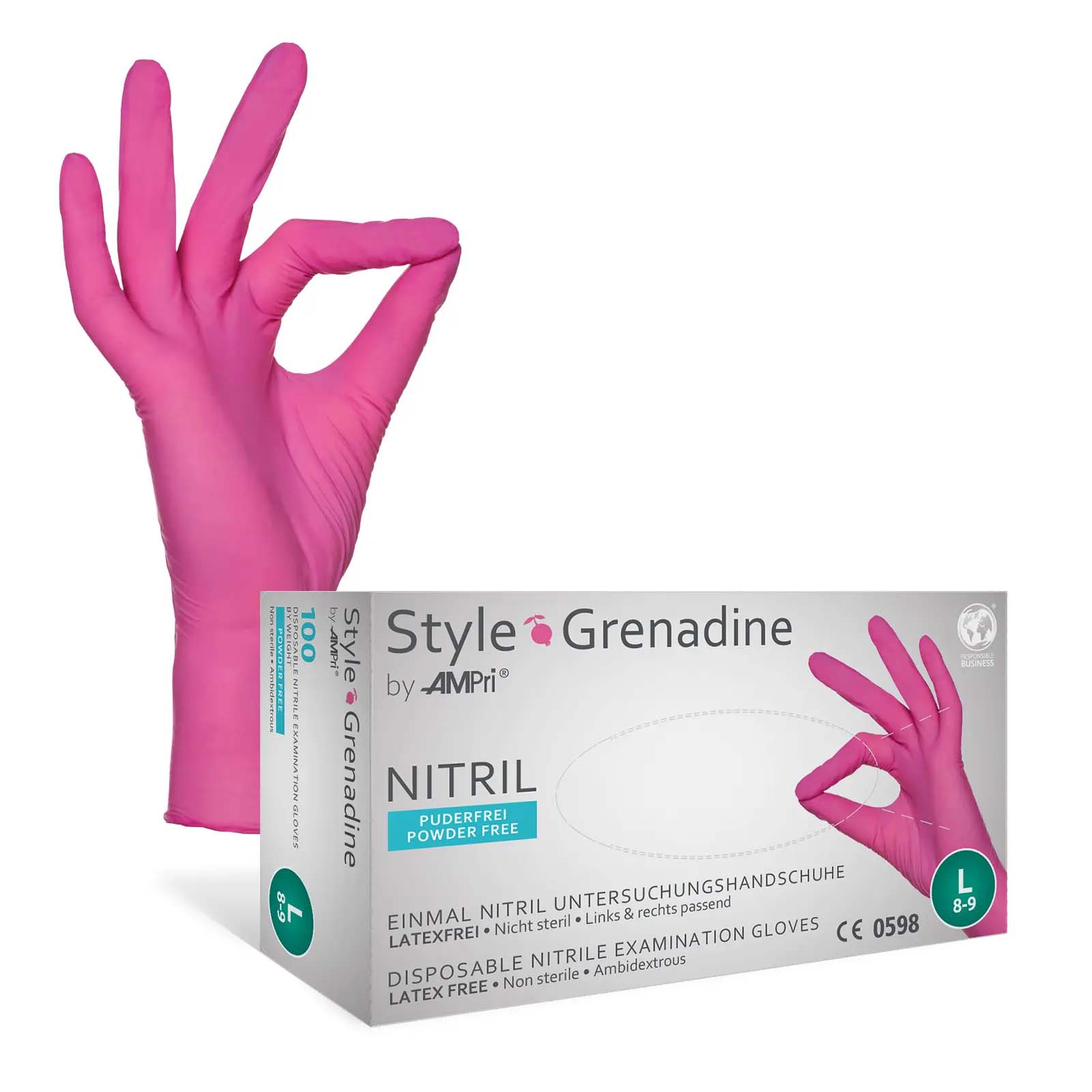 Einmalhandschuhe, Nitril Handschuhe, pink, puderfrei, 100 Stück, Größe S, Pinkabella, Style by Med-Comfort