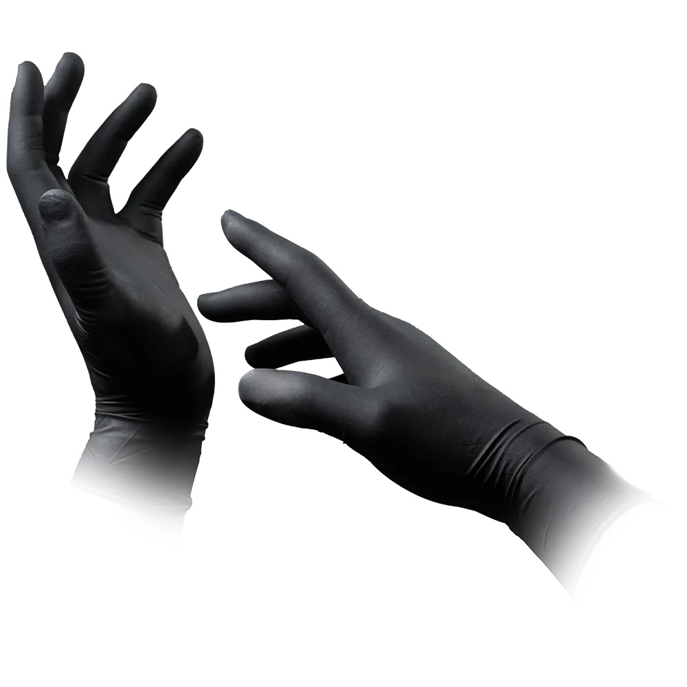 Latexhandschuhe mit Überlänge schwarz, Größe S, puderfrei, Black 300 Latex